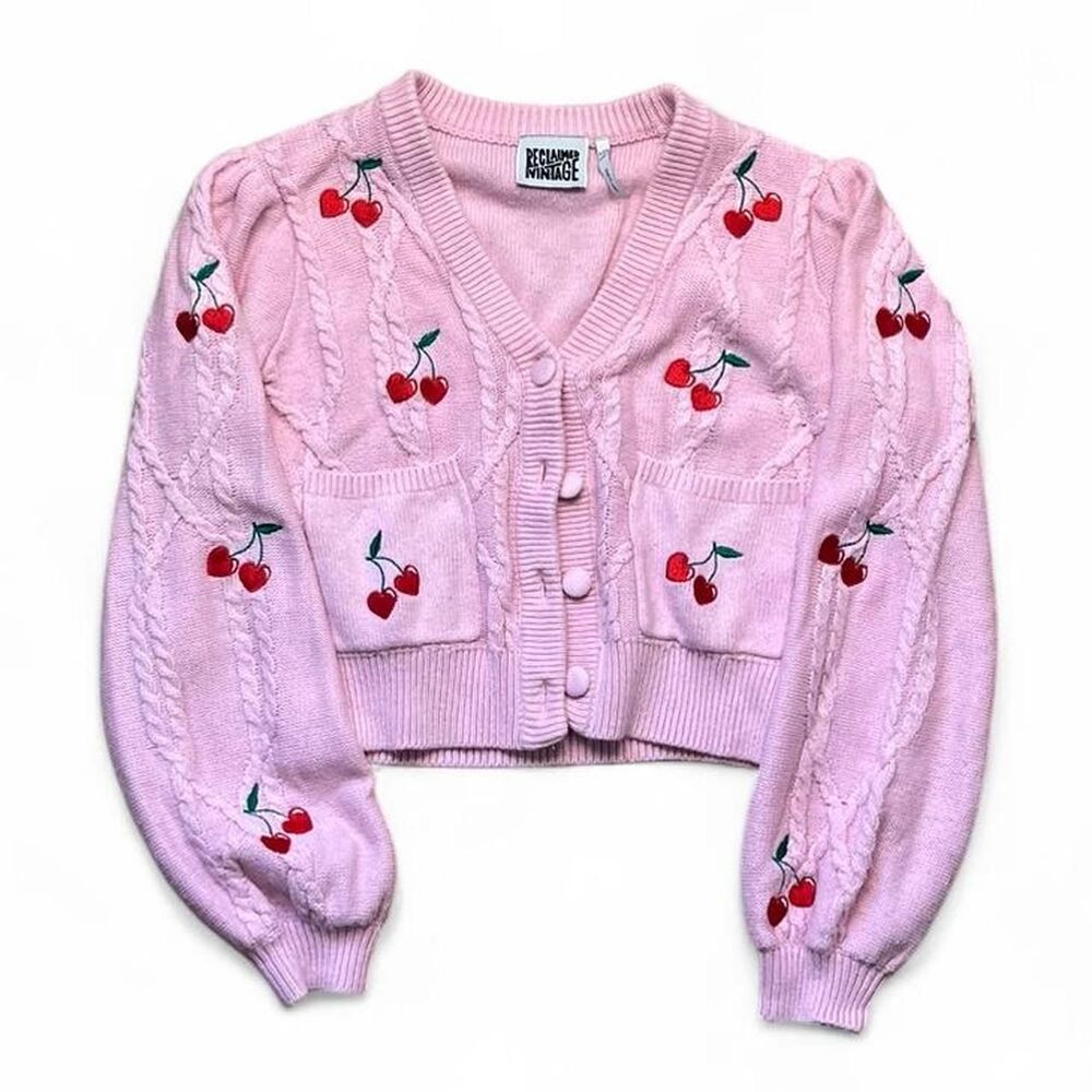 Reclaimed-vintage Women's Pink Cardigan